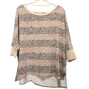 HoneyMe Oversized Animal Print Blouse
